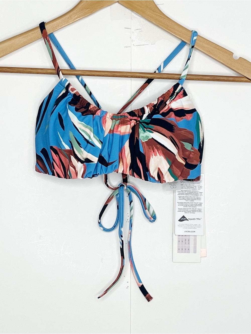 Calia Womens Scrunched Tie Back Bikini Top Size XS